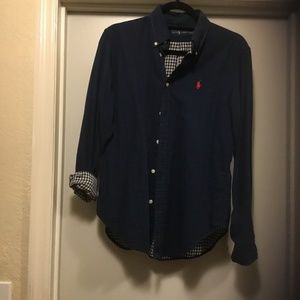 Women’s Dark Blue Button Down Polo